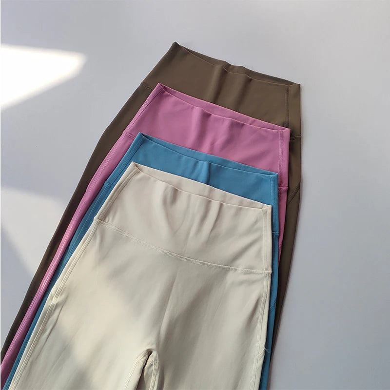 Legginsy do jogi - wysoki stan - rozszerzany dół - kobiety