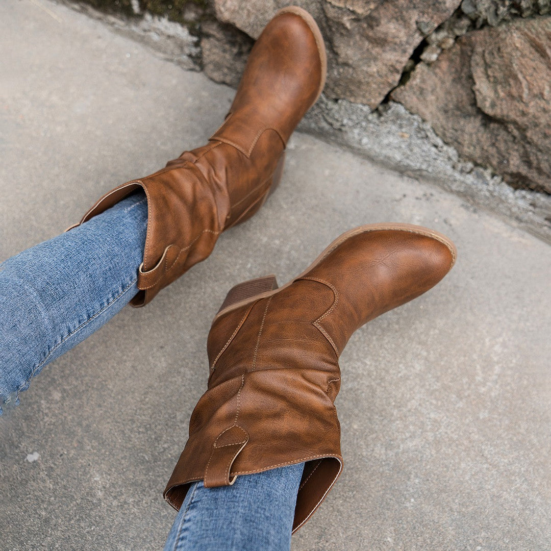 WesternCharm – Retro Kowbojskie Botki Damskie – Stylowe Luo